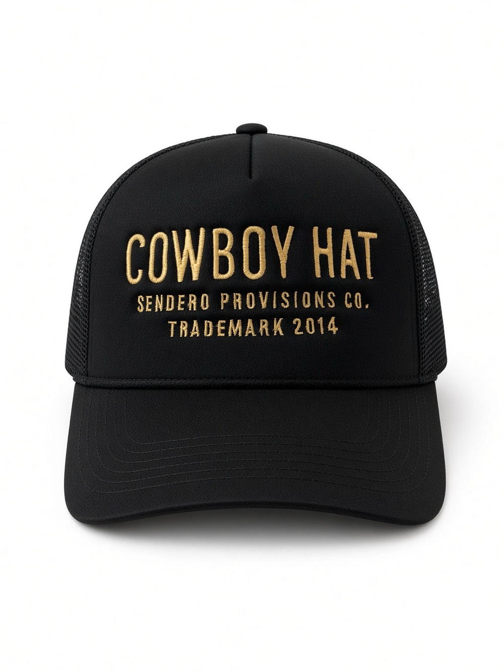 NEW Sendero Provisions Cowboy Hat Black Gold Snapback Trucker Cap OS